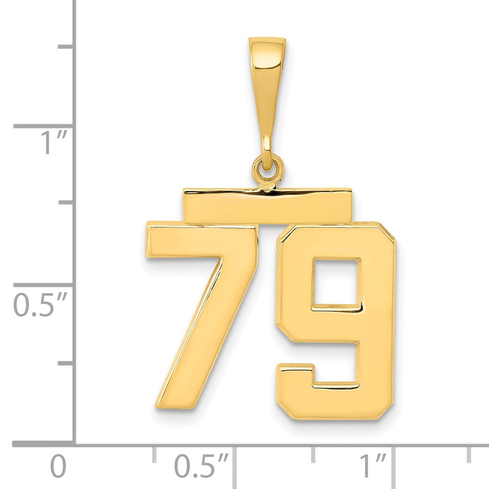 14k Medium Polished Number 79 Charm