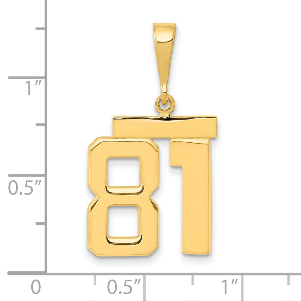 14k Medium Polished Number 81 Charm