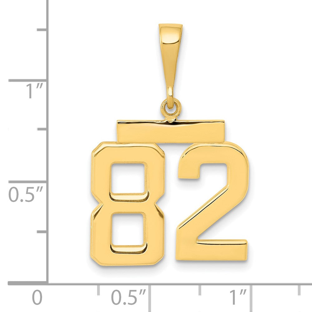 14k Medium Polished Number 82 Charm