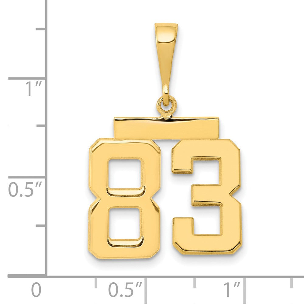 14k Medium Polished Number 83 Charm