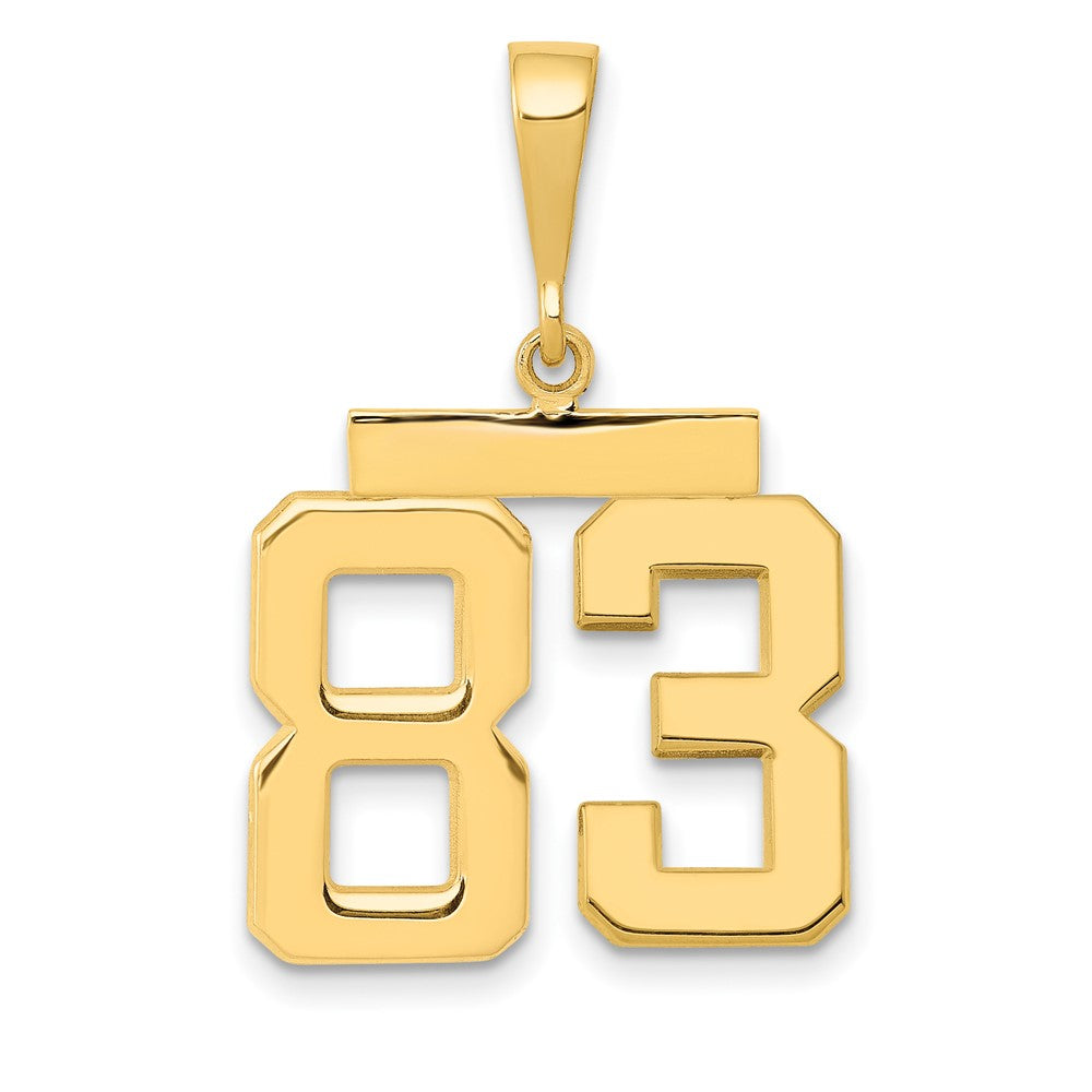 14k Medium Polished Number 83 Charm
