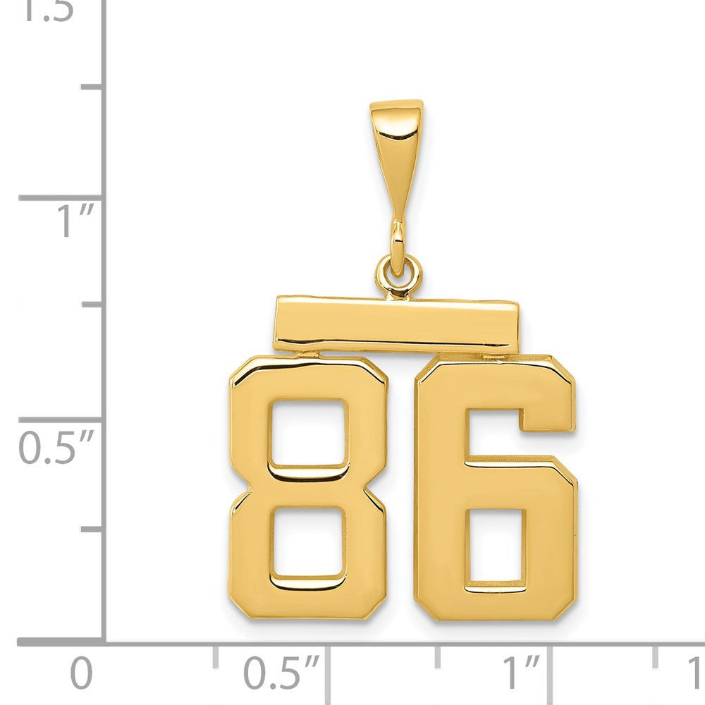 14k Medium Polished Number 86 Charm