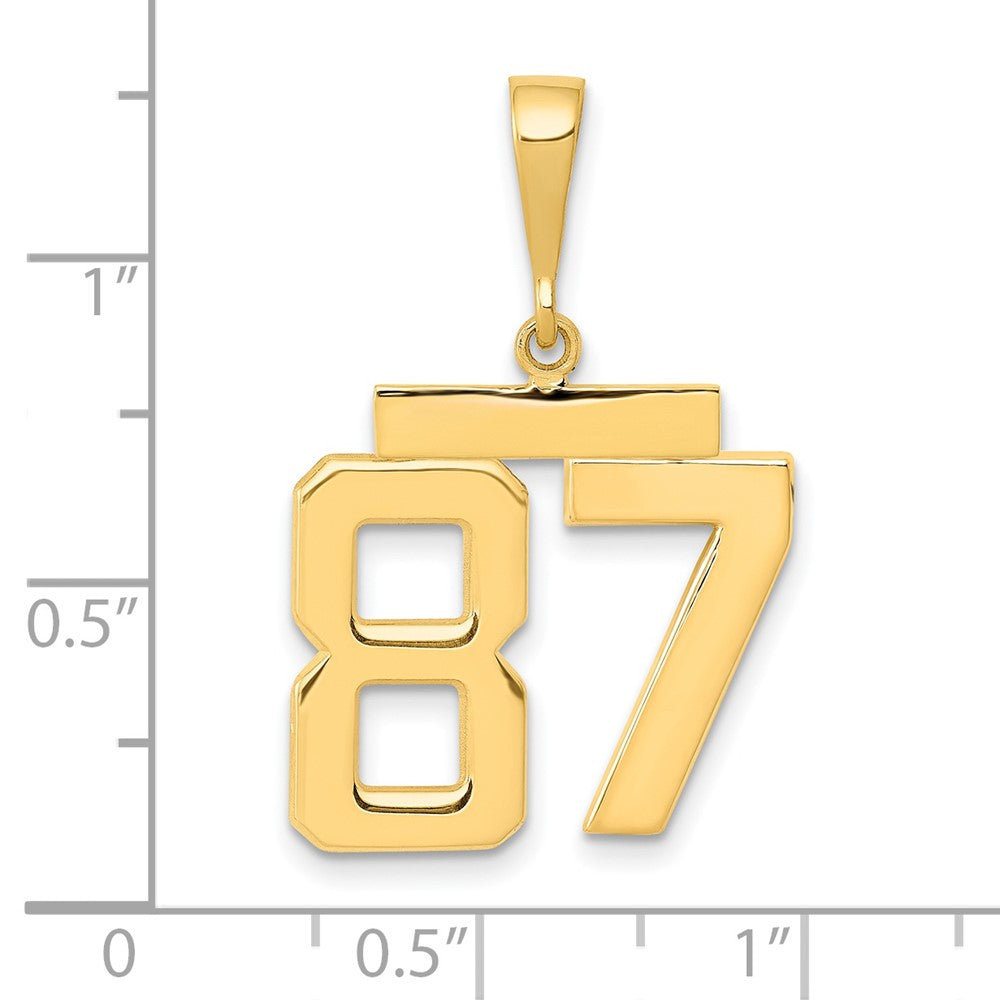 14k Medium Polished Number 87 Charm