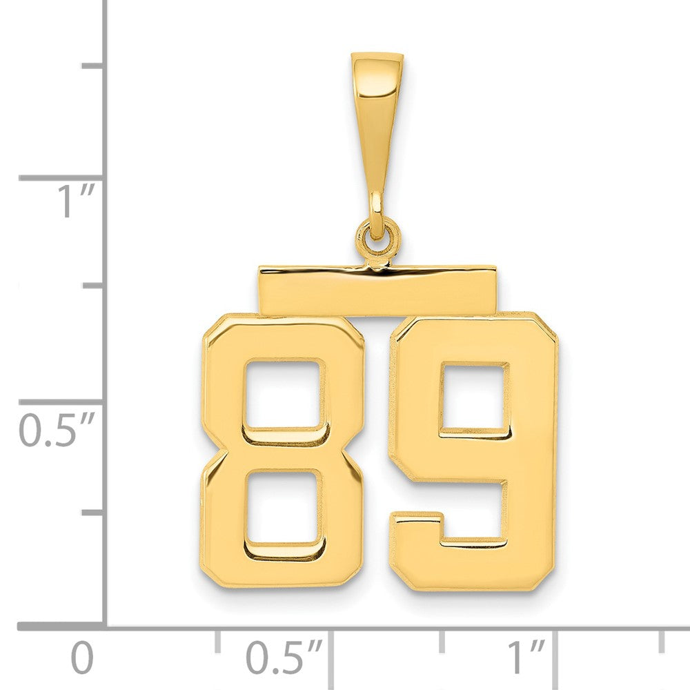 14k Medium Polished Number 89 Charm