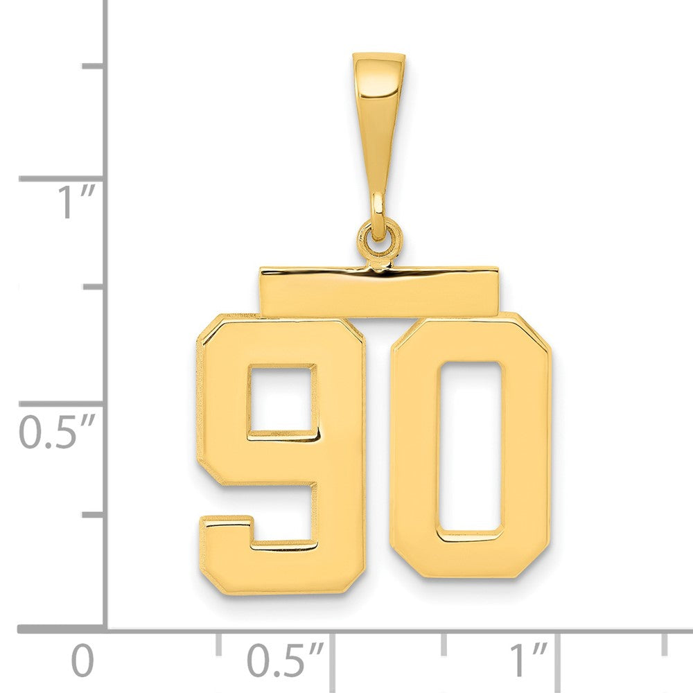 14k Medium Polished Number 90 Charm