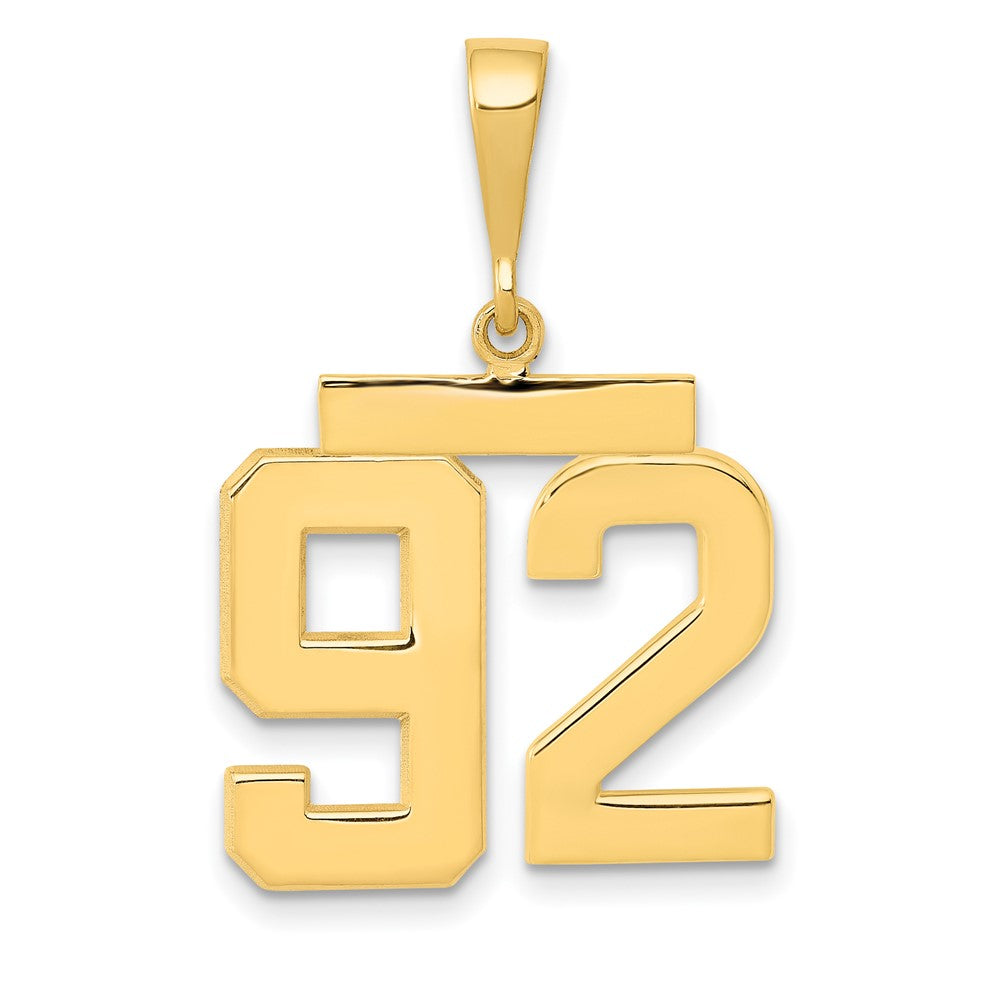 14k Medium Polished Number 92 Charm