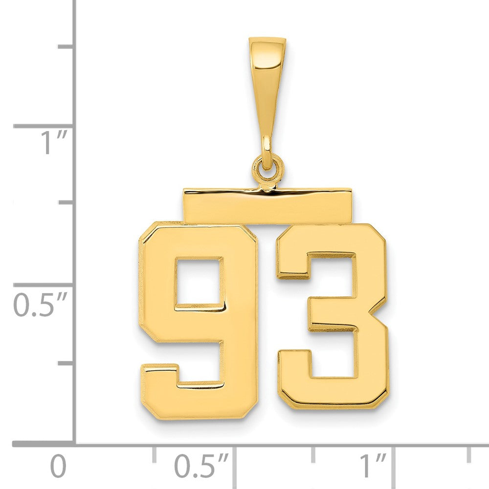 14k Medium Polished Number 93 Charm