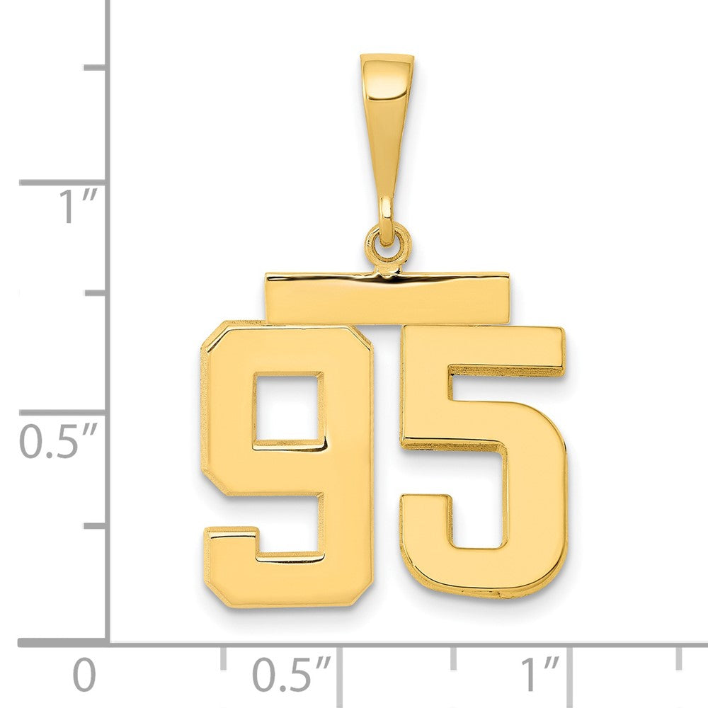 14k Medium Polished Number 95 Charm