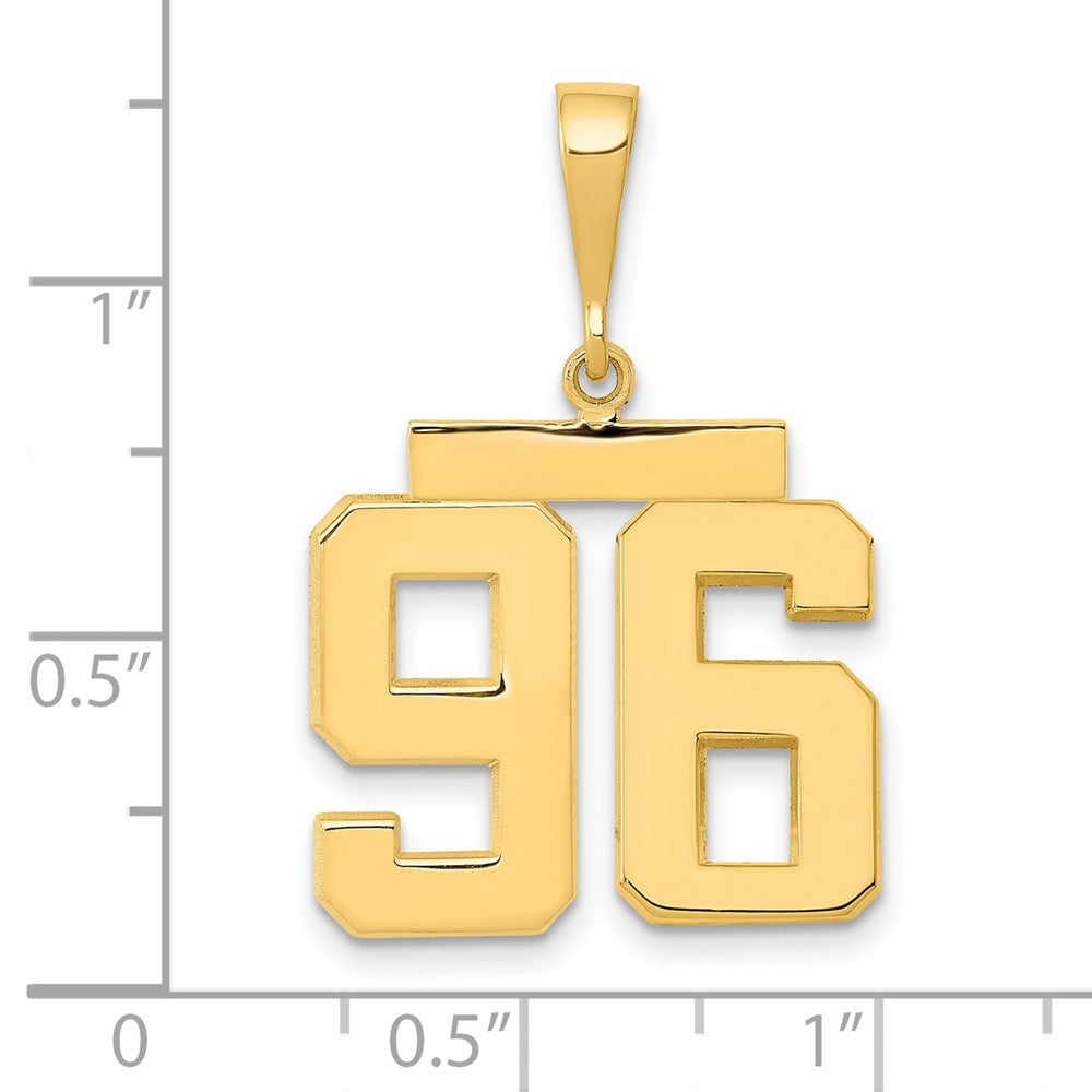 14k Medium Polished Number 96 Charm