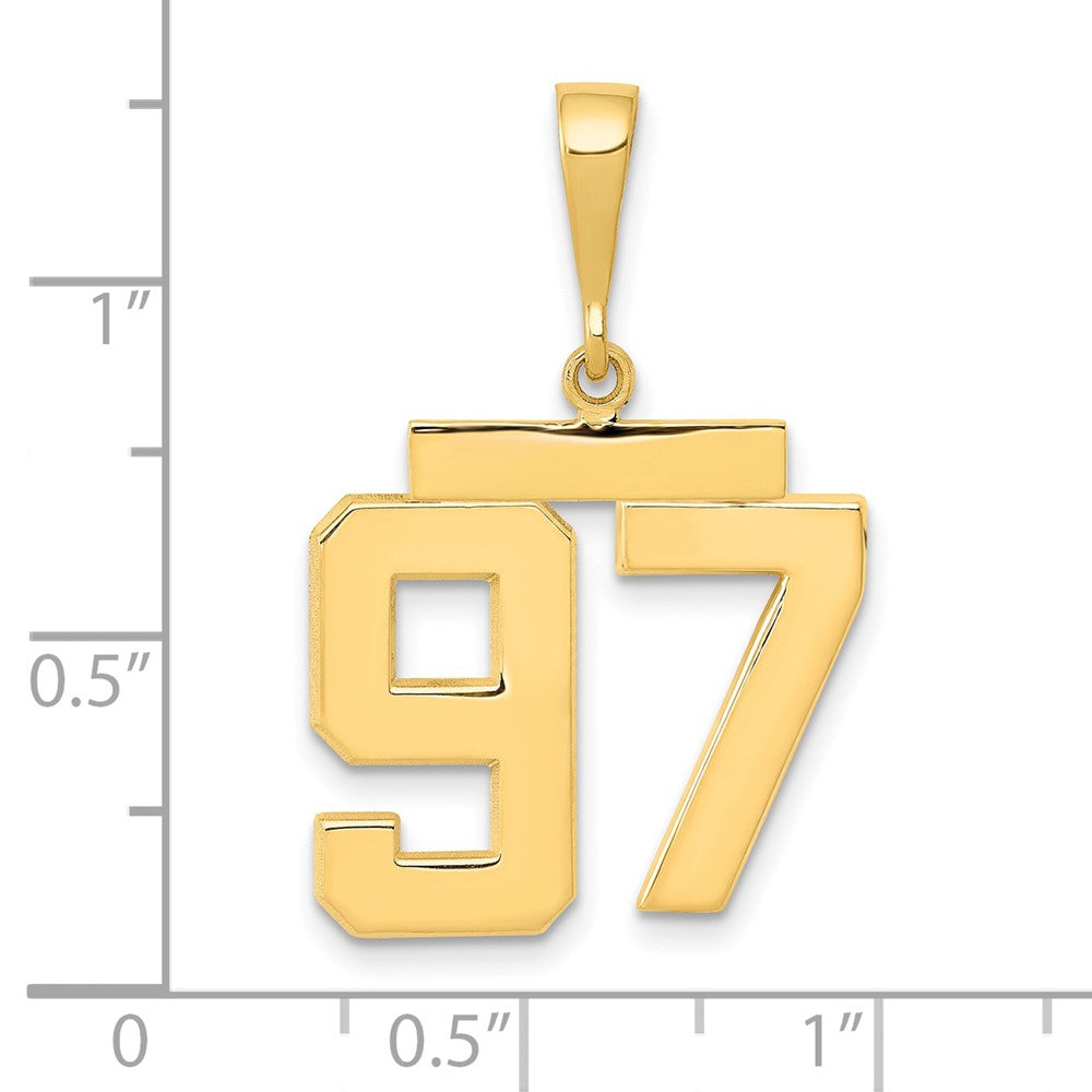 14k Medium Polished Number 97 Charm