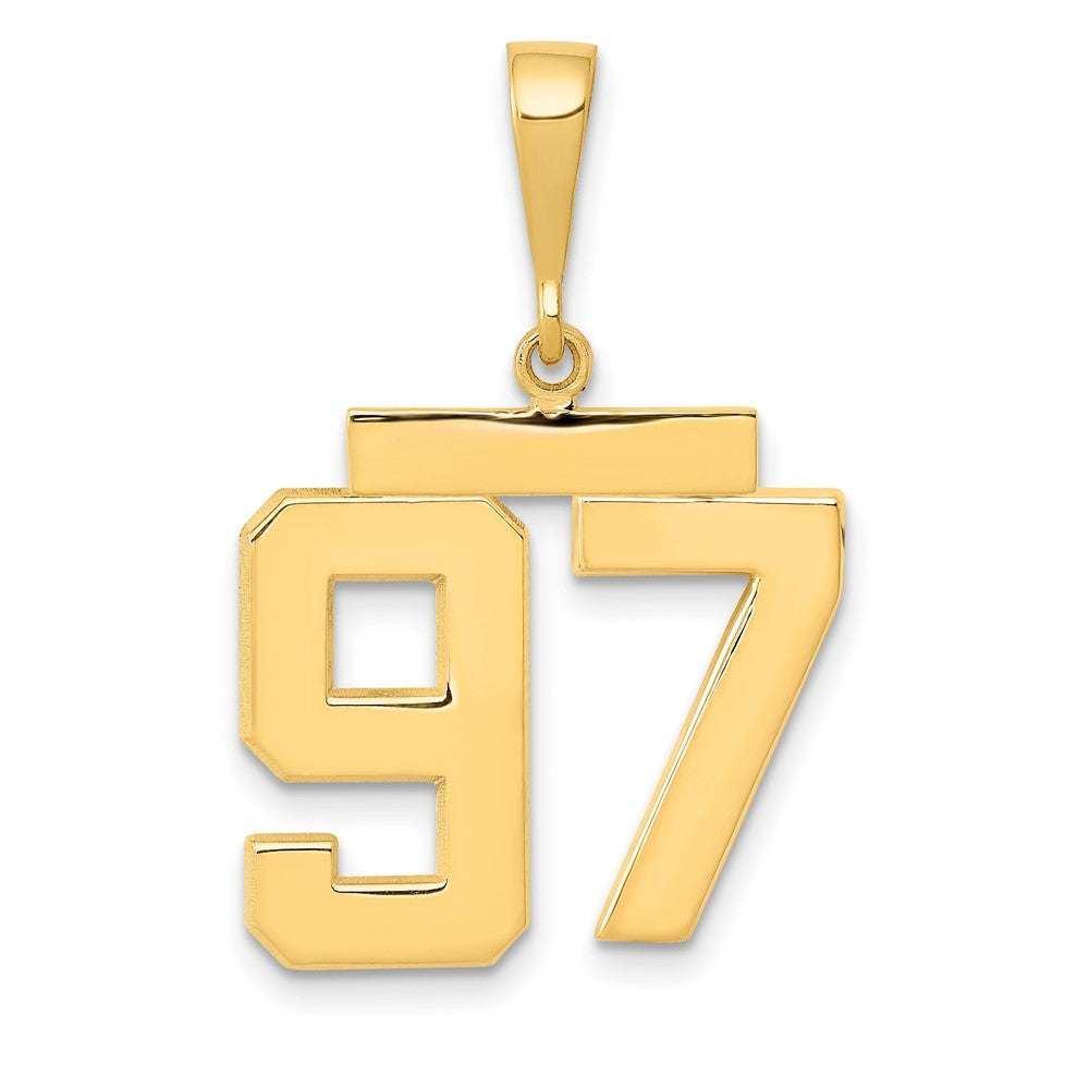 14k Medium Polished Number 97 Charm