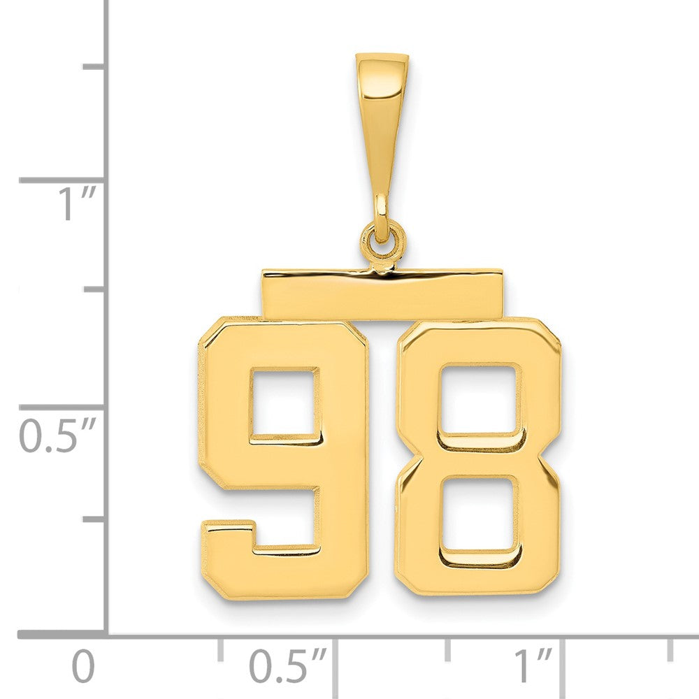 14k Medium Polished Number 98 Charm