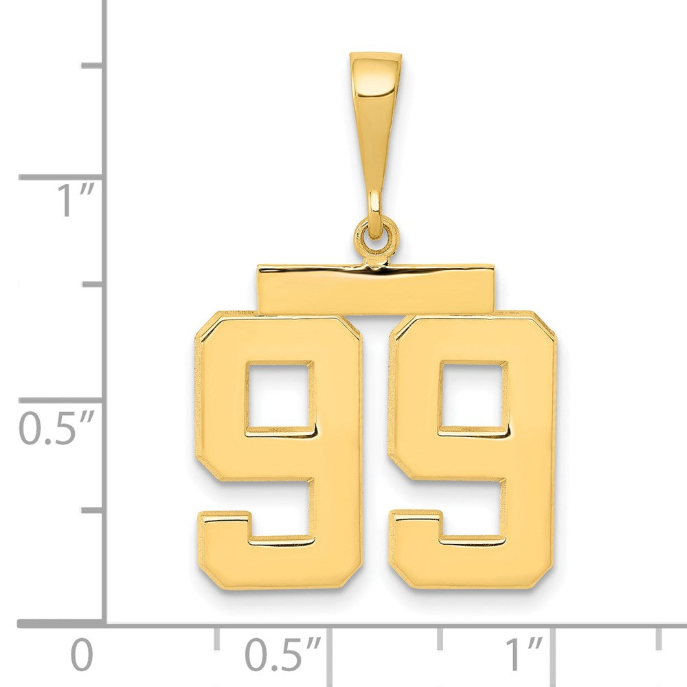 14k Medium Polished Number 99 Charm