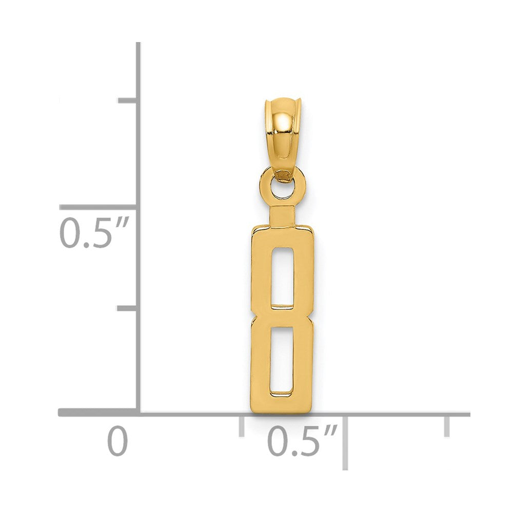 14k Polished Number 8 Pendant