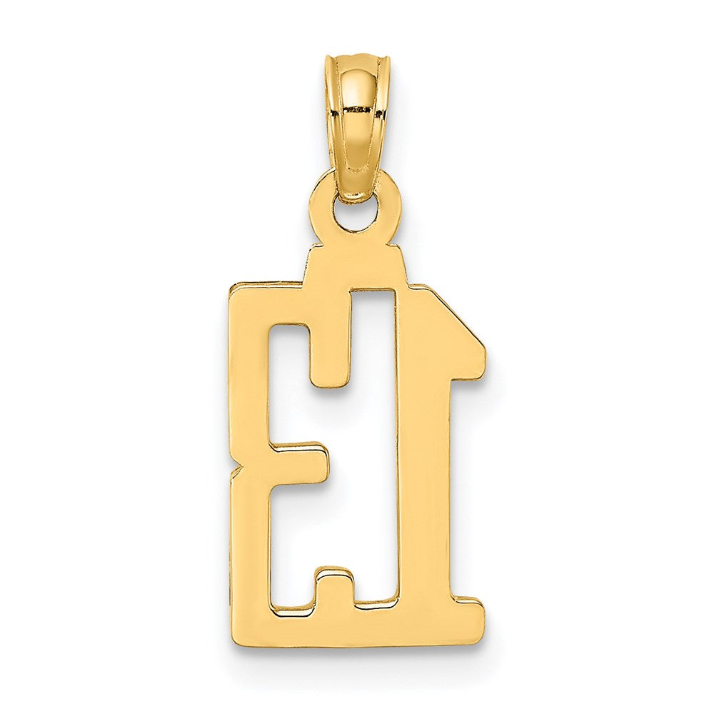 14k Polished Number 13 Pendant