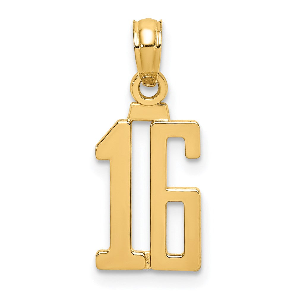14k Polished Number 16 Pendant