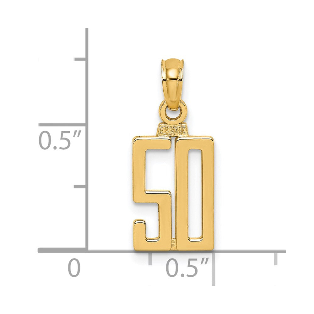 14k Polished Number 50 Pendant
