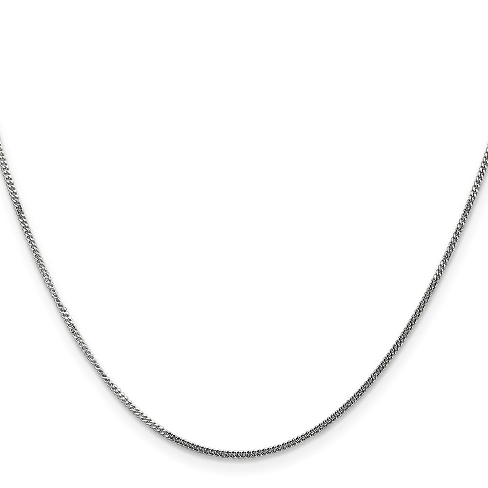 14K White Gold 20 inch 1.4mm Curb with Spring Ring Clasp Pendant Chain