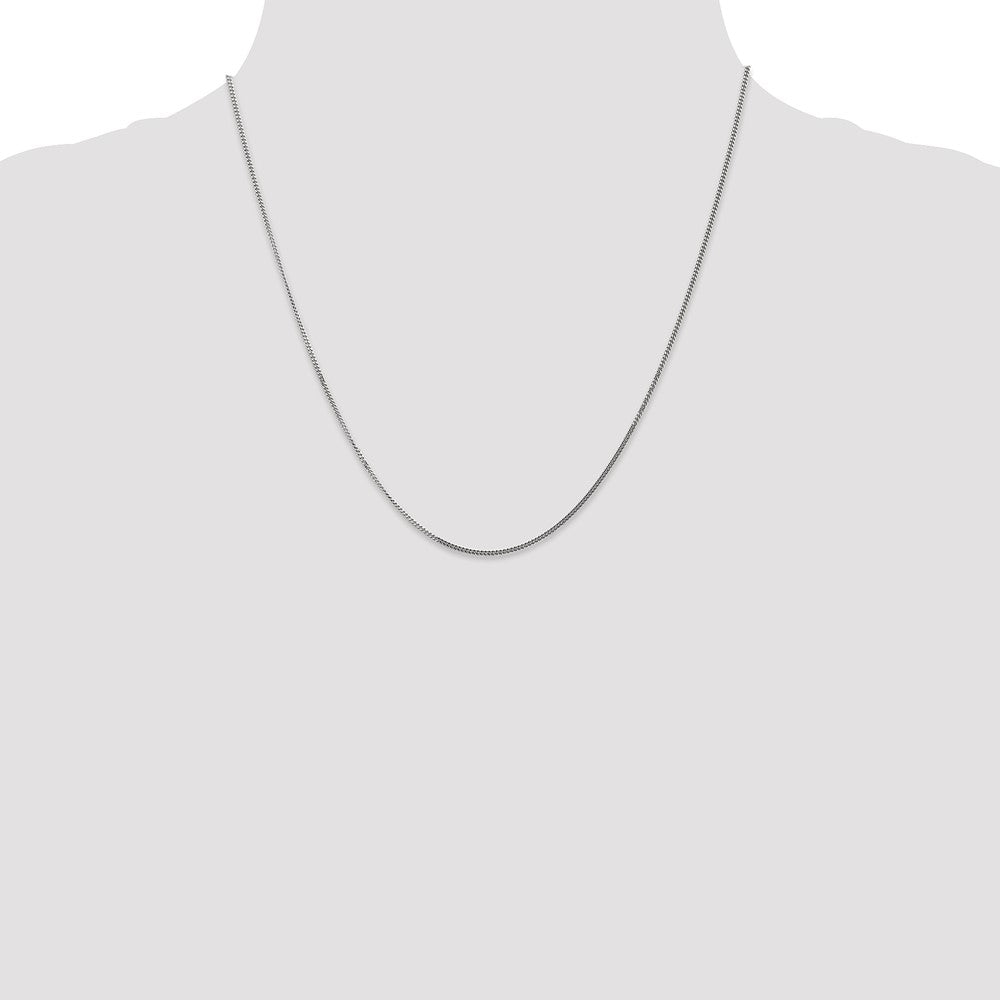 14K White Gold 20 inch 1.4mm Curb with Spring Ring Clasp Pendant Chain