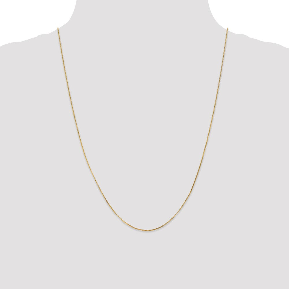 14K 24 inch .9mm Curb with Spring Ring Clasp Pendant Chain