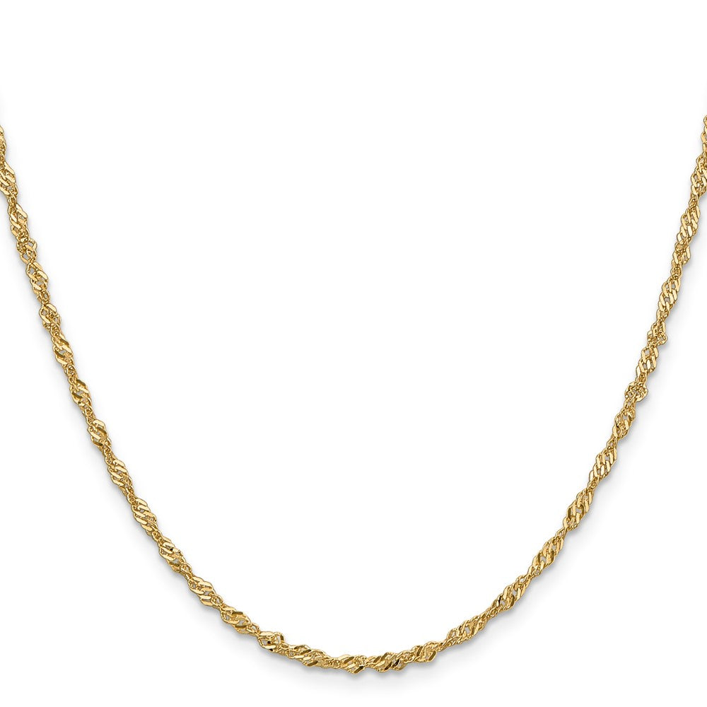 14K 22 inch 2mm Singapore with Lobster Clasp Chain