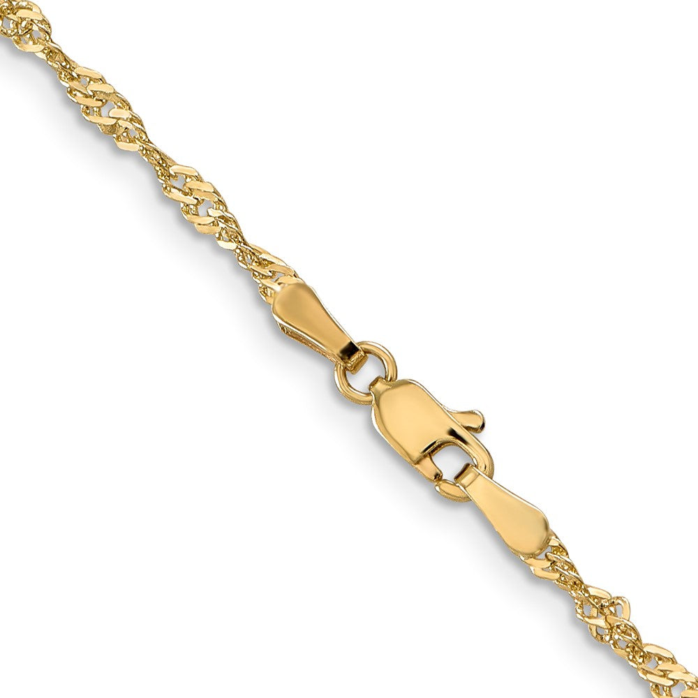 14K 22 inch 2mm Singapore with Lobster Clasp Chain