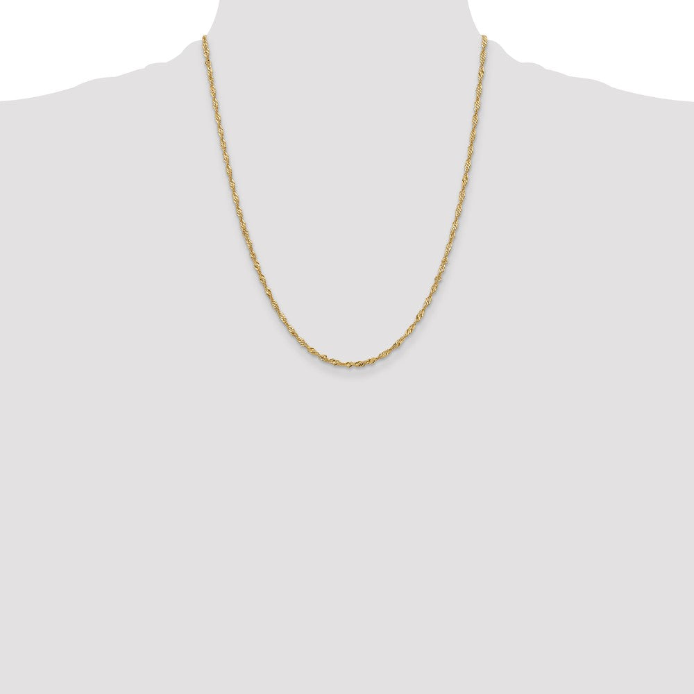 14K 22 inch 2mm Singapore with Lobster Clasp Chain