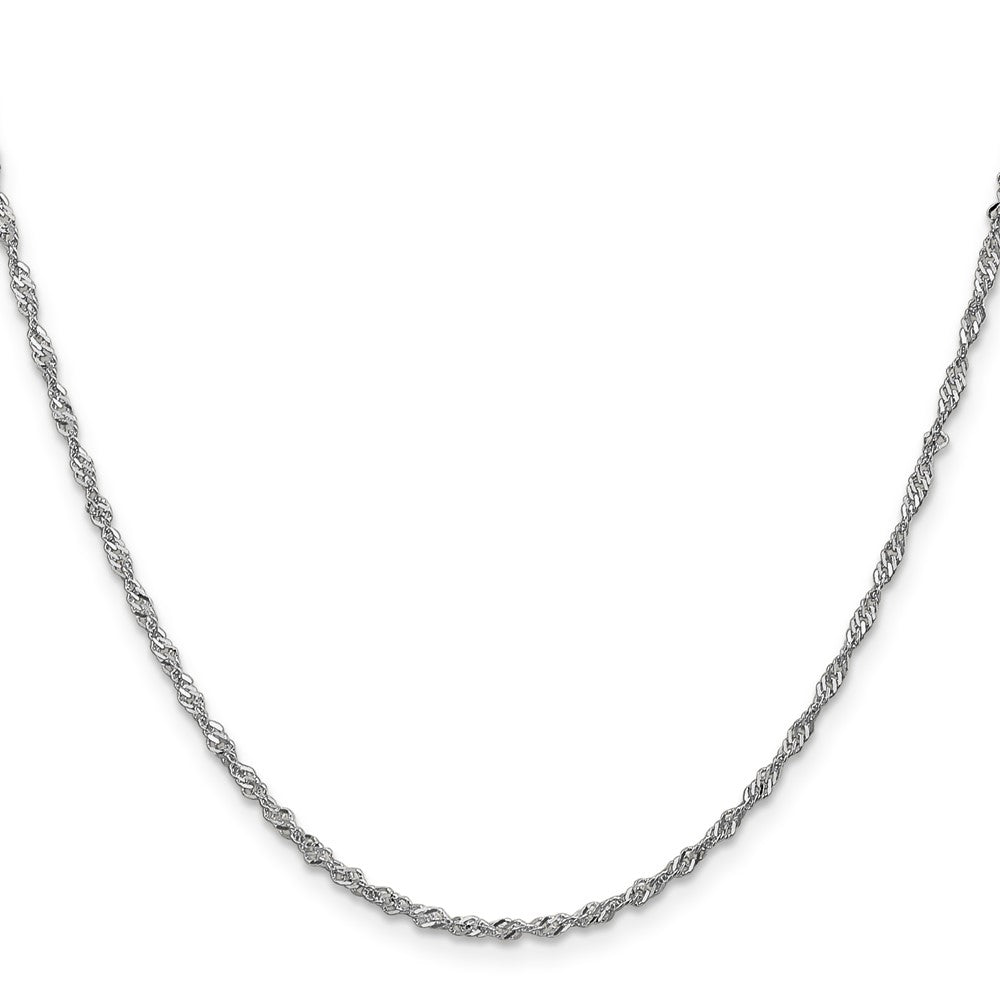 14K White Gold 22 inch 1.7mm Singapore with Lobster Clasp Chain