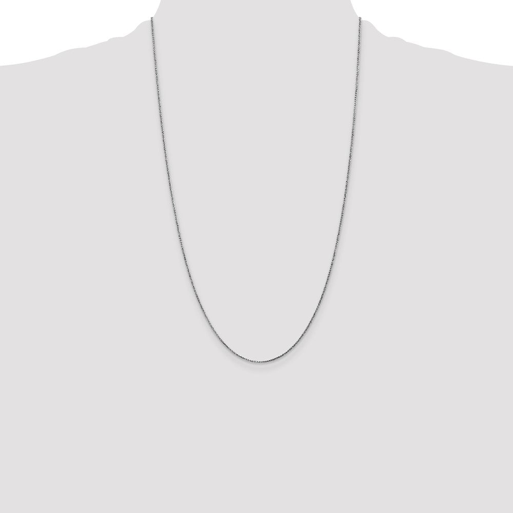 14K White Gold 26 inch 1.05mm Diamond-cut Spiga with Spring Ring Clasp Chain