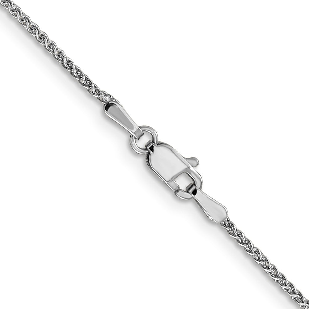 14K White Gold 24 inch 1.25mm Diamond-cut Spiga with Lobster Clasp Chain