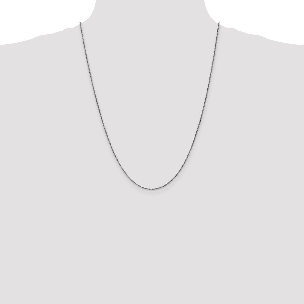14K White Gold 24 inch 1.25mm Diamond-cut Spiga with Lobster Clasp Chain
