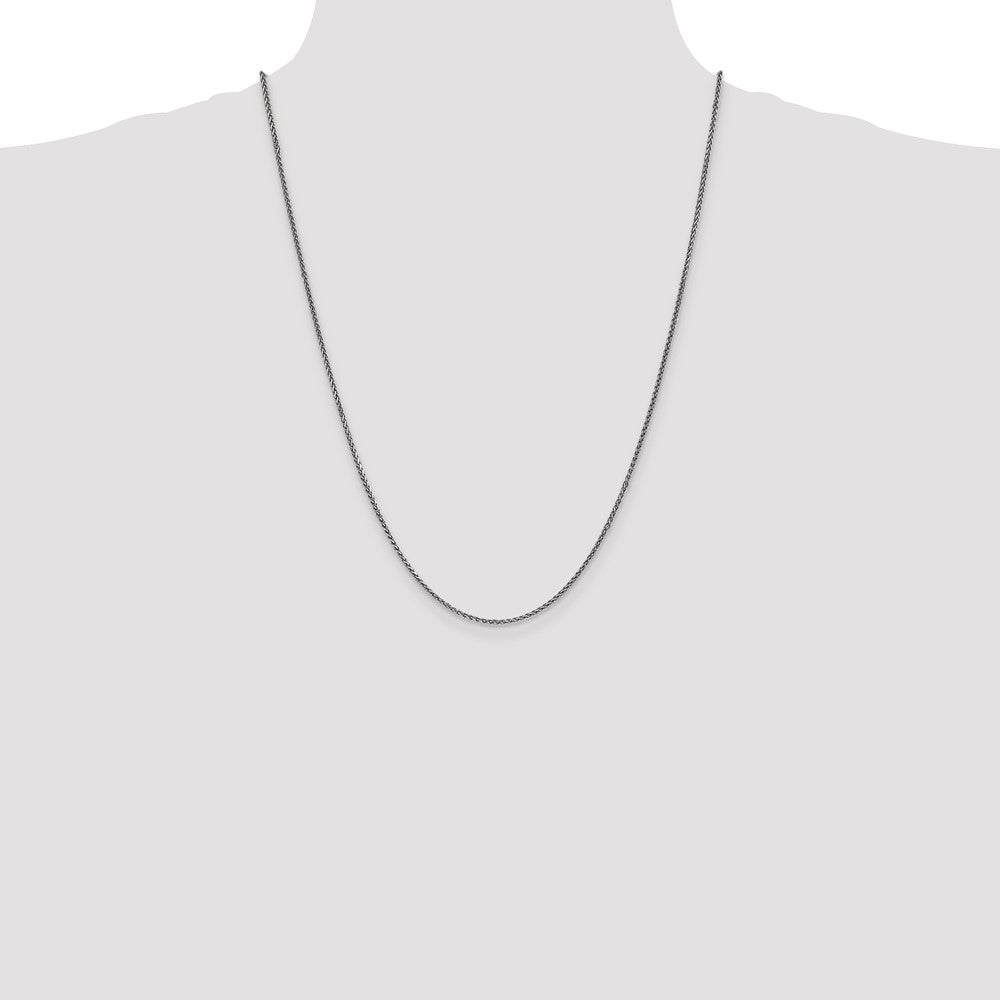 14K White Gold 24 inch 1.7mm Diamond-cut Spiga with Lobster Clasp Chain