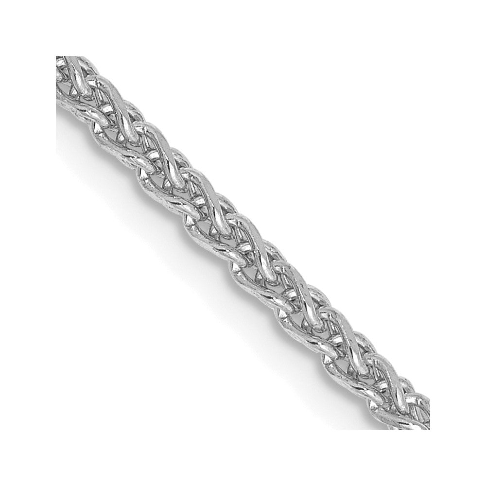 14K White Gold 22 inch 2.1mm Diamond-cut Spiga with Lobster Clasp Chain