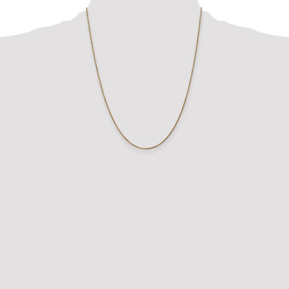 14K 22 inch 1.05mm Diamond-cut Spiga with Spring Ring Clasp Chain