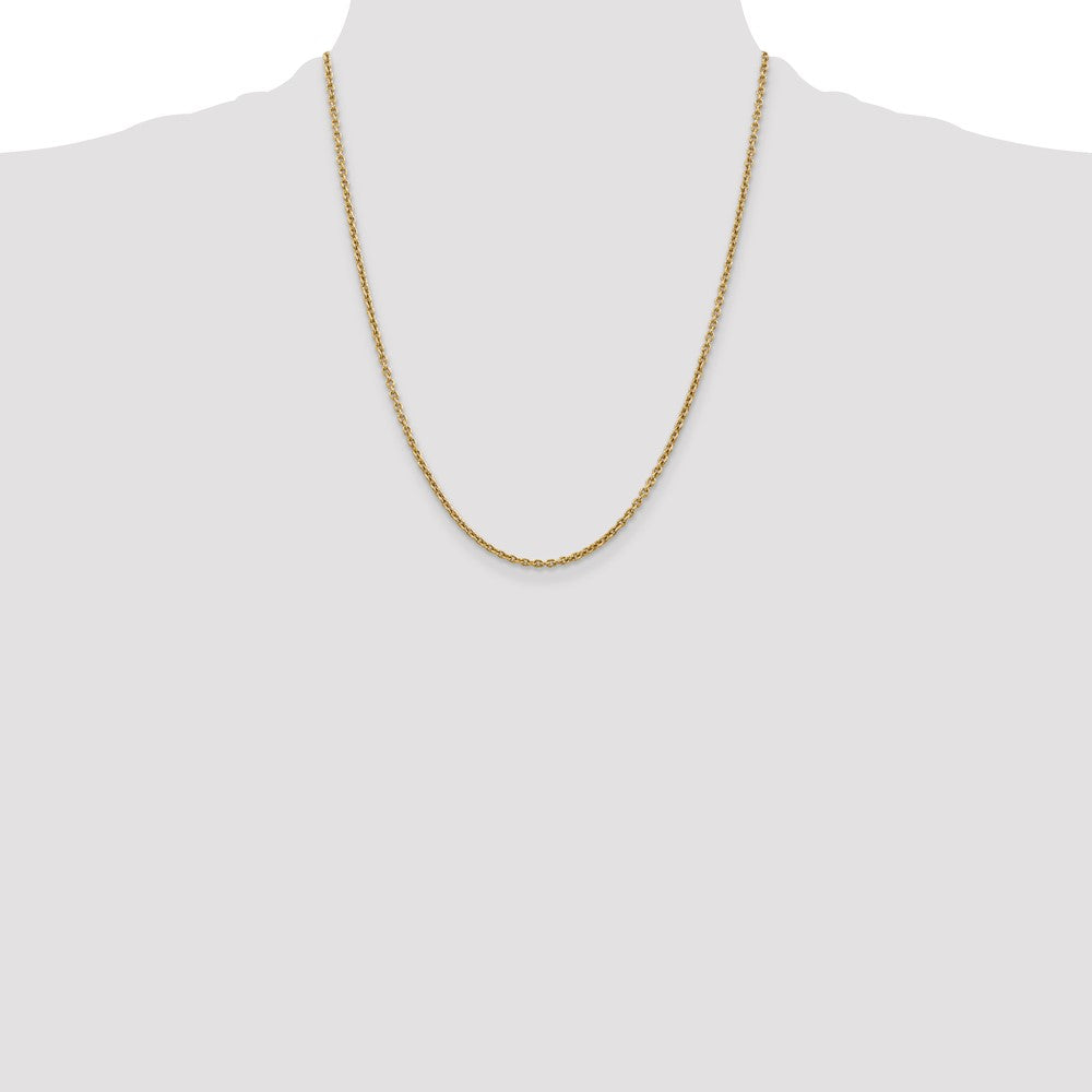 14K 22 inch 2.2mm Forzantine Cable with Lobster Clasp Chain