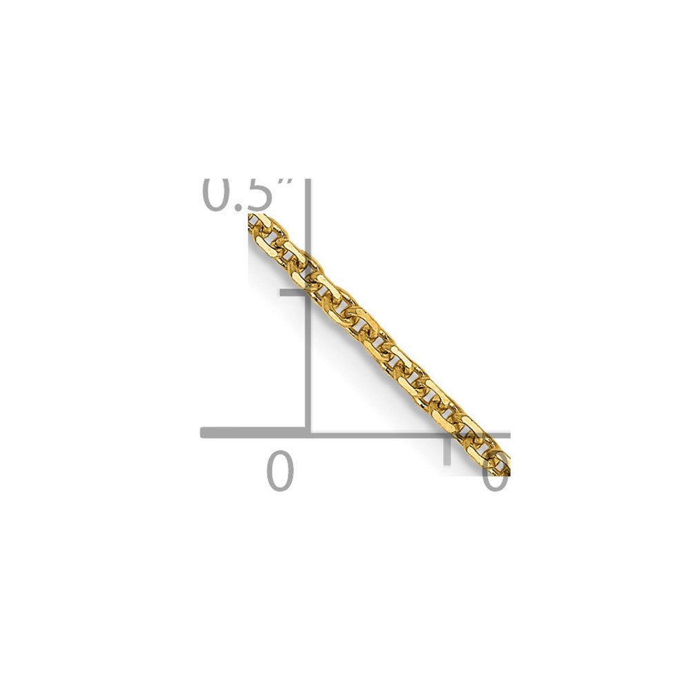 14K 14 inch 1.45mm Solid Diamond-cut Cable with Lobster Clasp Chain