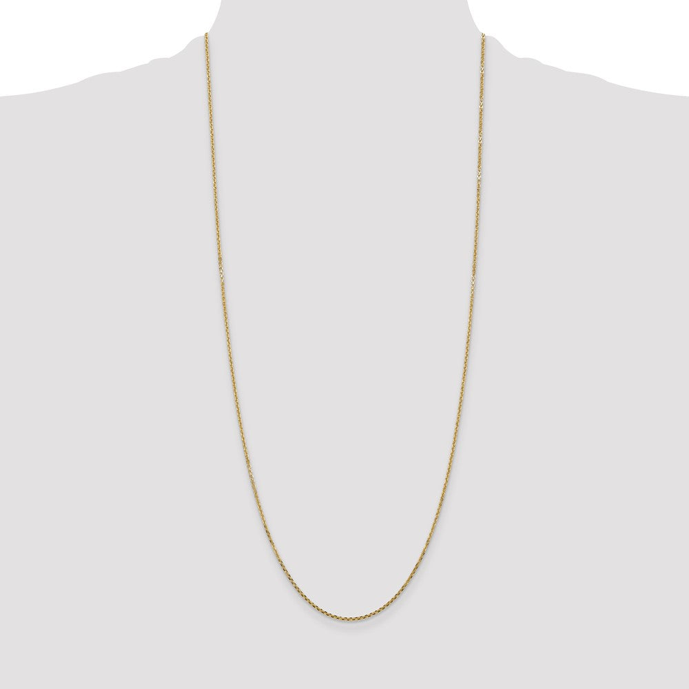 14K 22 inch 1.45mm Solid Diamond-cut Cable with Lobster Clasp Chain