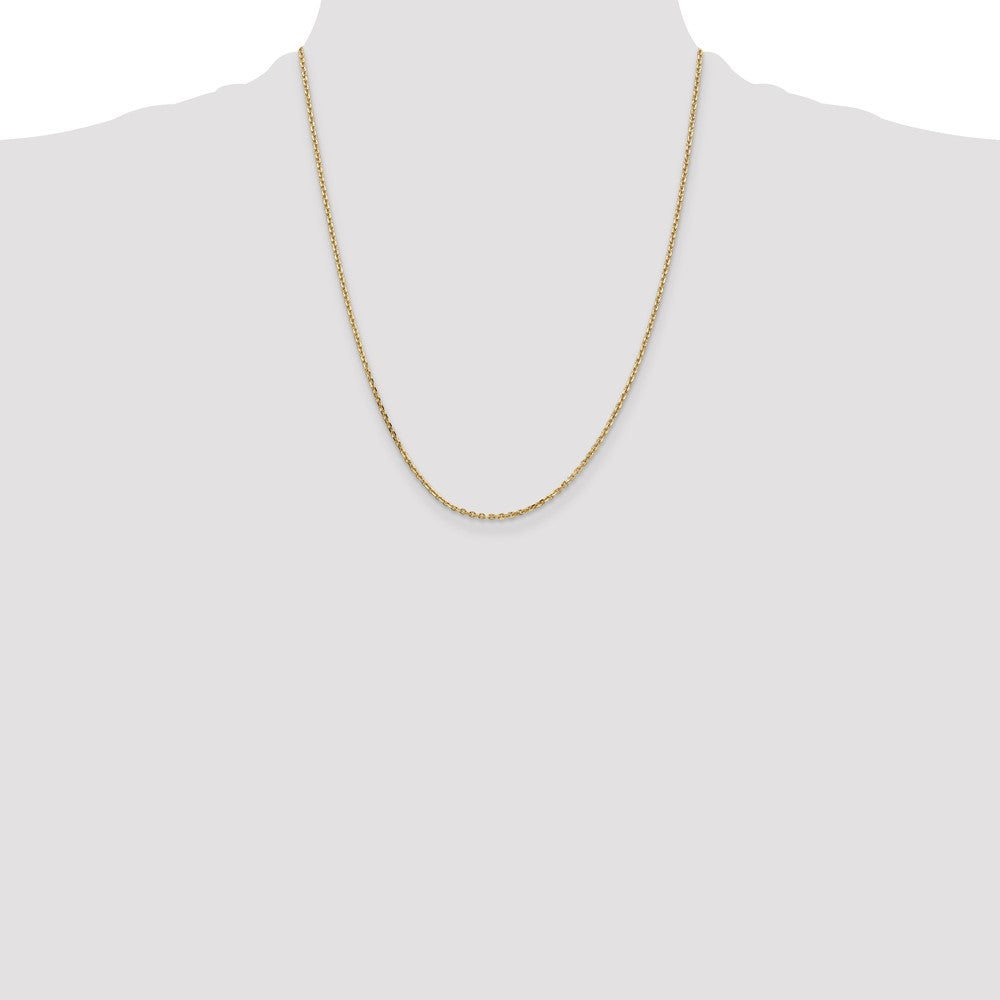 14K 22 inch 1.65mm Solid Diamond-cut Cable with Lobster Clasp Chain