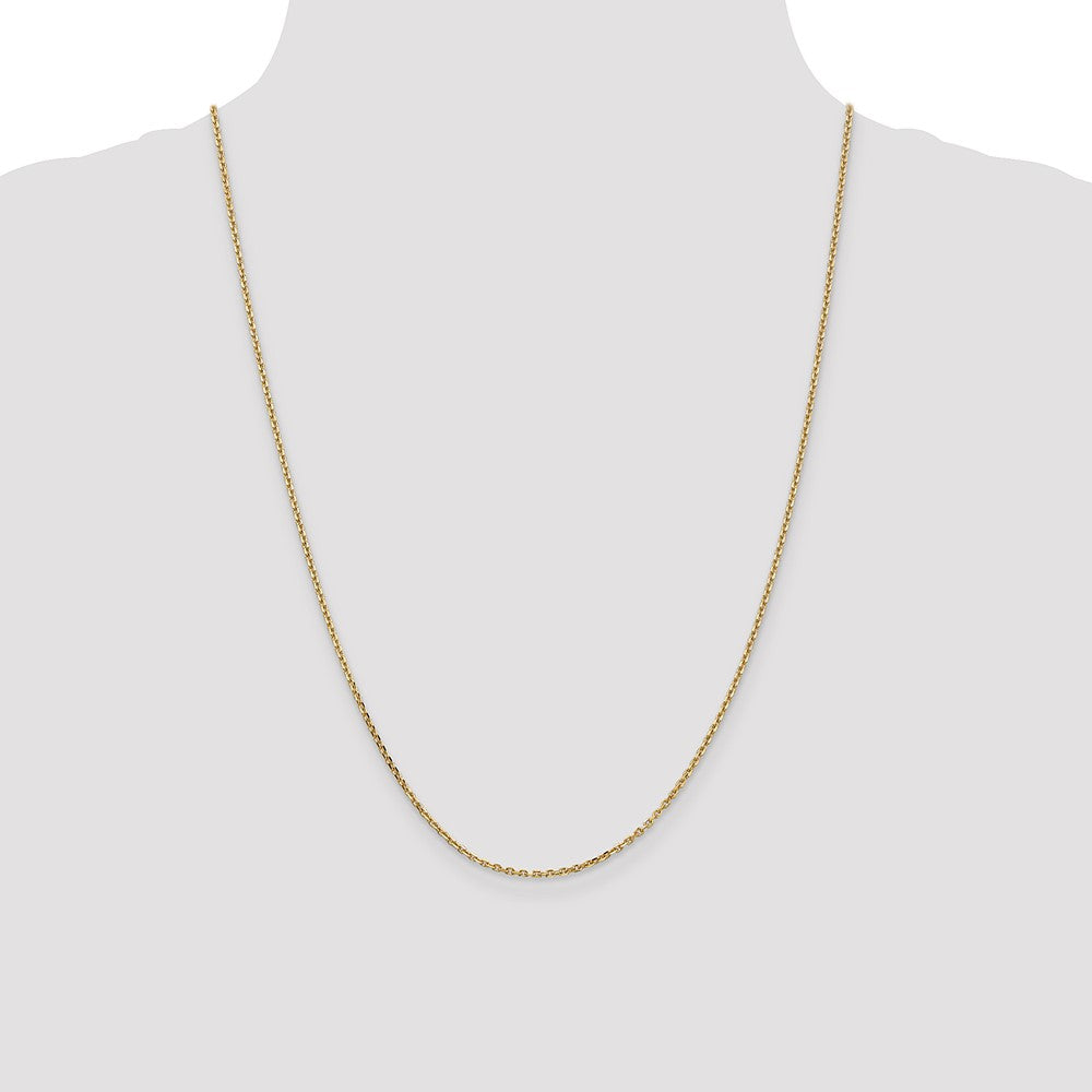 14K 24 inch 1.65mm Solid Diamond-cut Cable with Lobster Clasp Chain