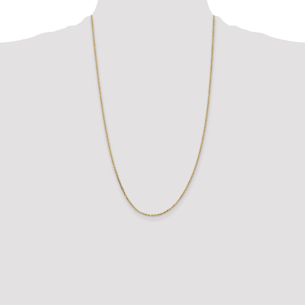 14K 26 inch 1.65mm Solid Diamond-cut Cable with Lobster Clasp Chain