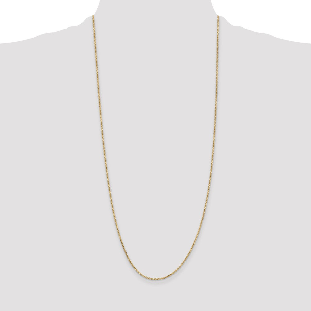 14K 30 inch 1.65mm Solid Diamond-cut Cable with Lobster Clasp Chain