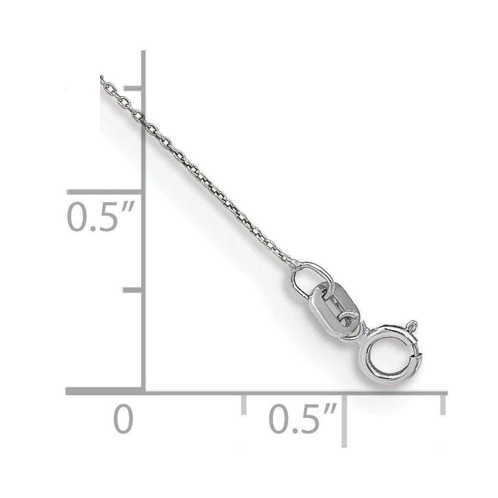 14K White Gold 10 inch .75mm Cable with Spring Ring Clasp Anklet