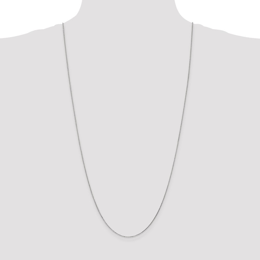 14K White Gold 30 inch .95mm Diamond-cut Cable with Lobster Clasp Chain