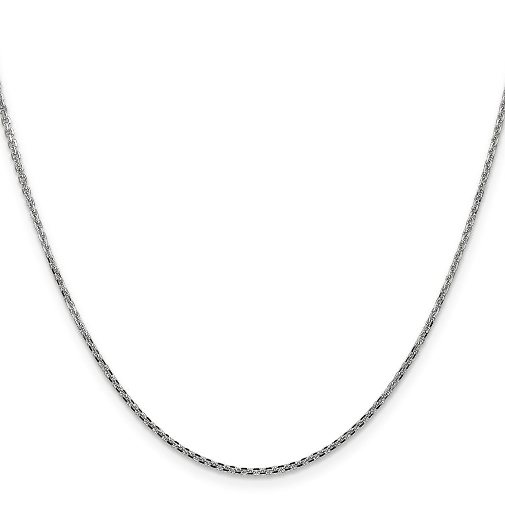 14K White Gold 26 inch 1.45mm Diamond-cut Cable with Lobster Clasp Chain