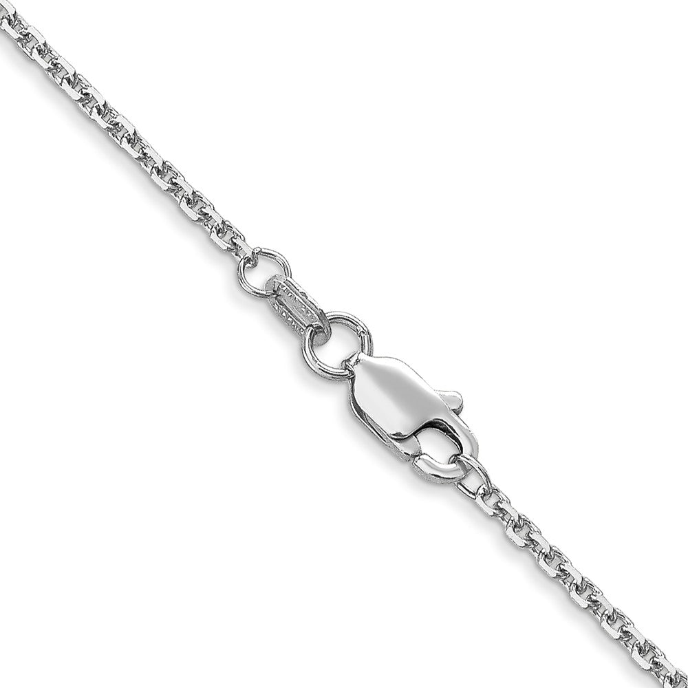 14K White Gold 26 inch 1.45mm Diamond-cut Cable with Lobster Clasp Chain