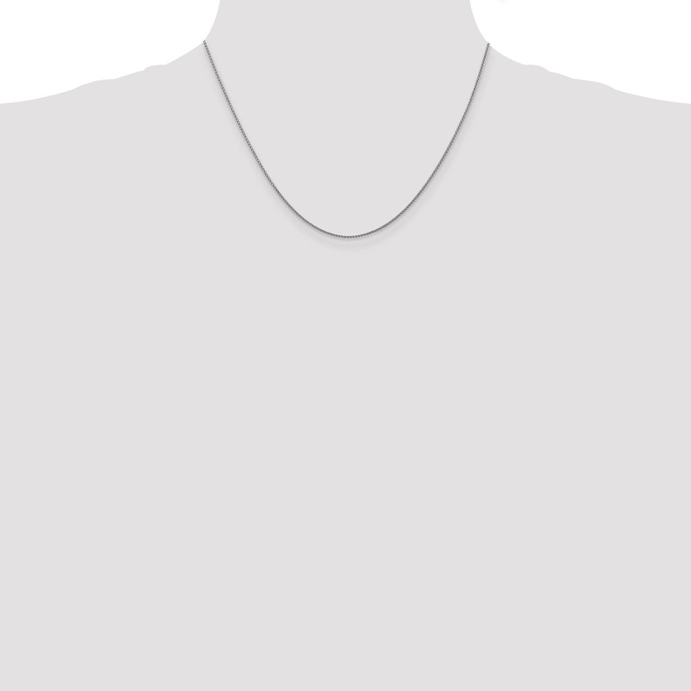 14K White Gold 18 inch 1.05mm Diamond-cut Spiga with Lobster Clasp Chain