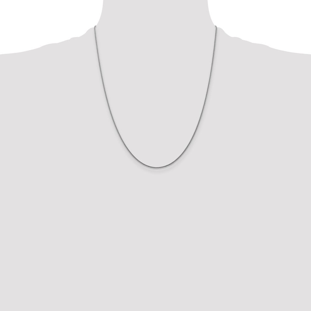 14K White Gold 22 inch 1.05mm Diamond-cut Spiga with Lobster Clasp Chain