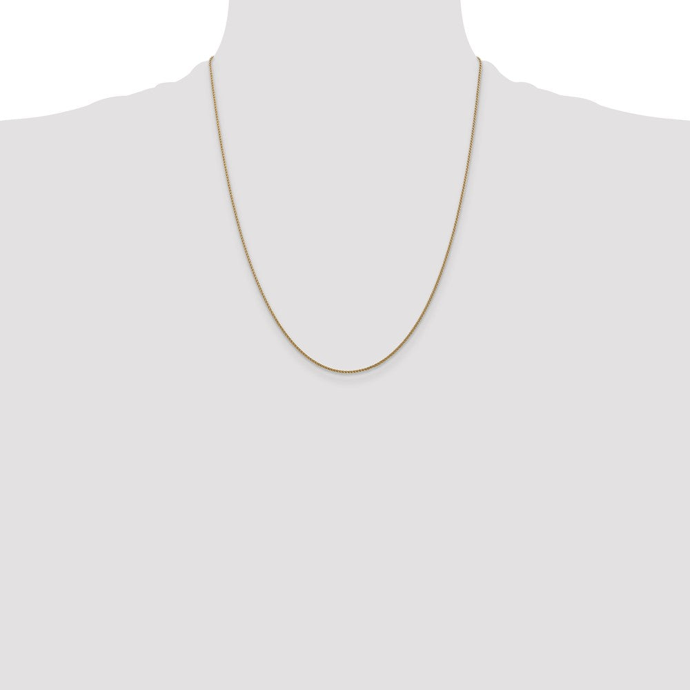 14K 22 inch 1.05mm Diamond-cut Spiga with Lobster Clasp Chain