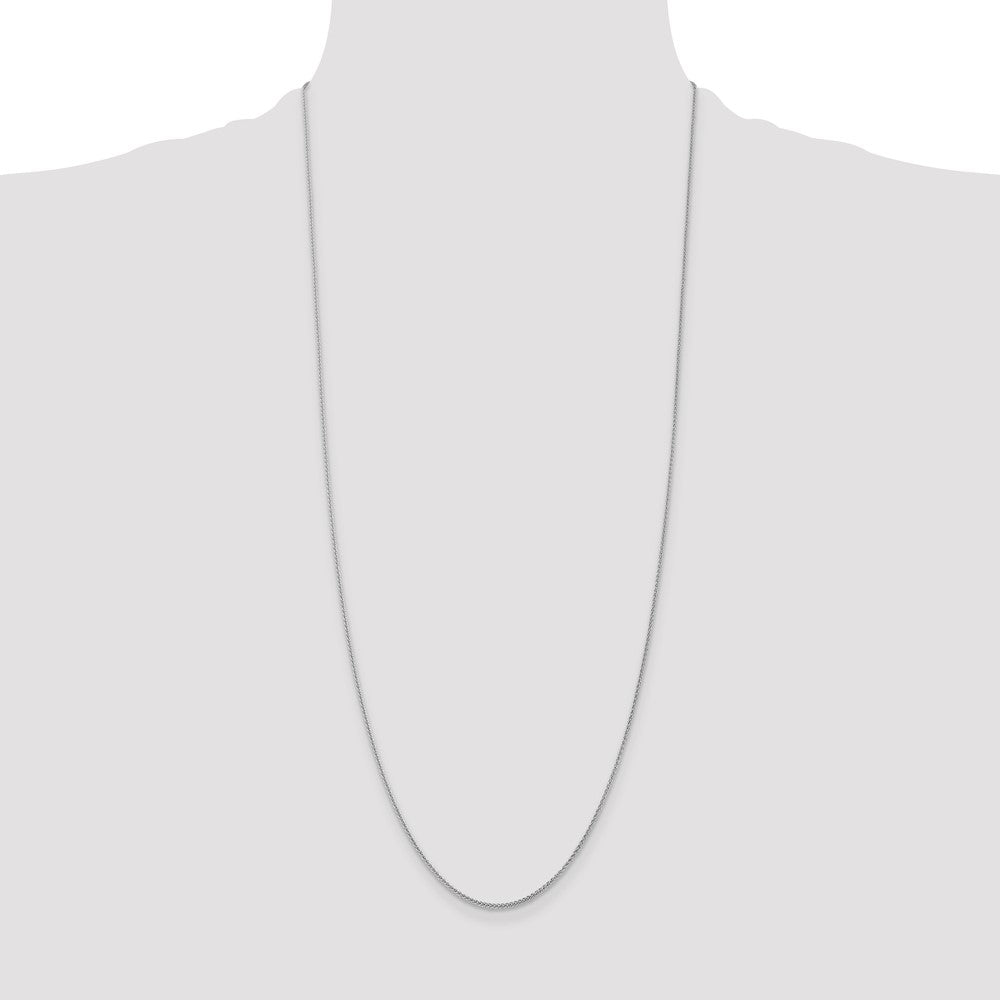 14K White Gold 30 inch 1.05mm Spiga with Lobster Clasp Chain