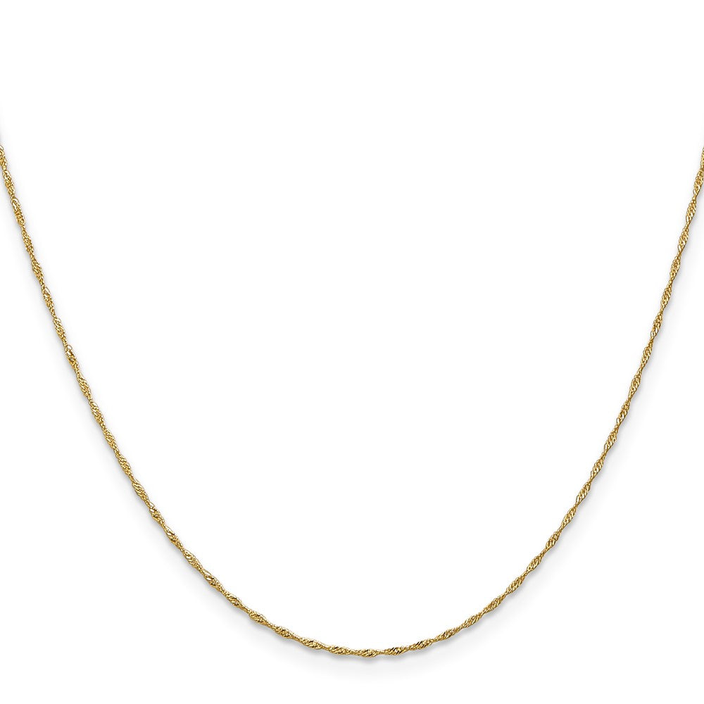 14K 22 inch 1mm Singapore with Spring Ring Clasp Chain